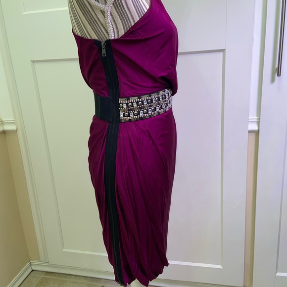 Moda International One-Shoulder Belted Dress. - Picture 6 of 11